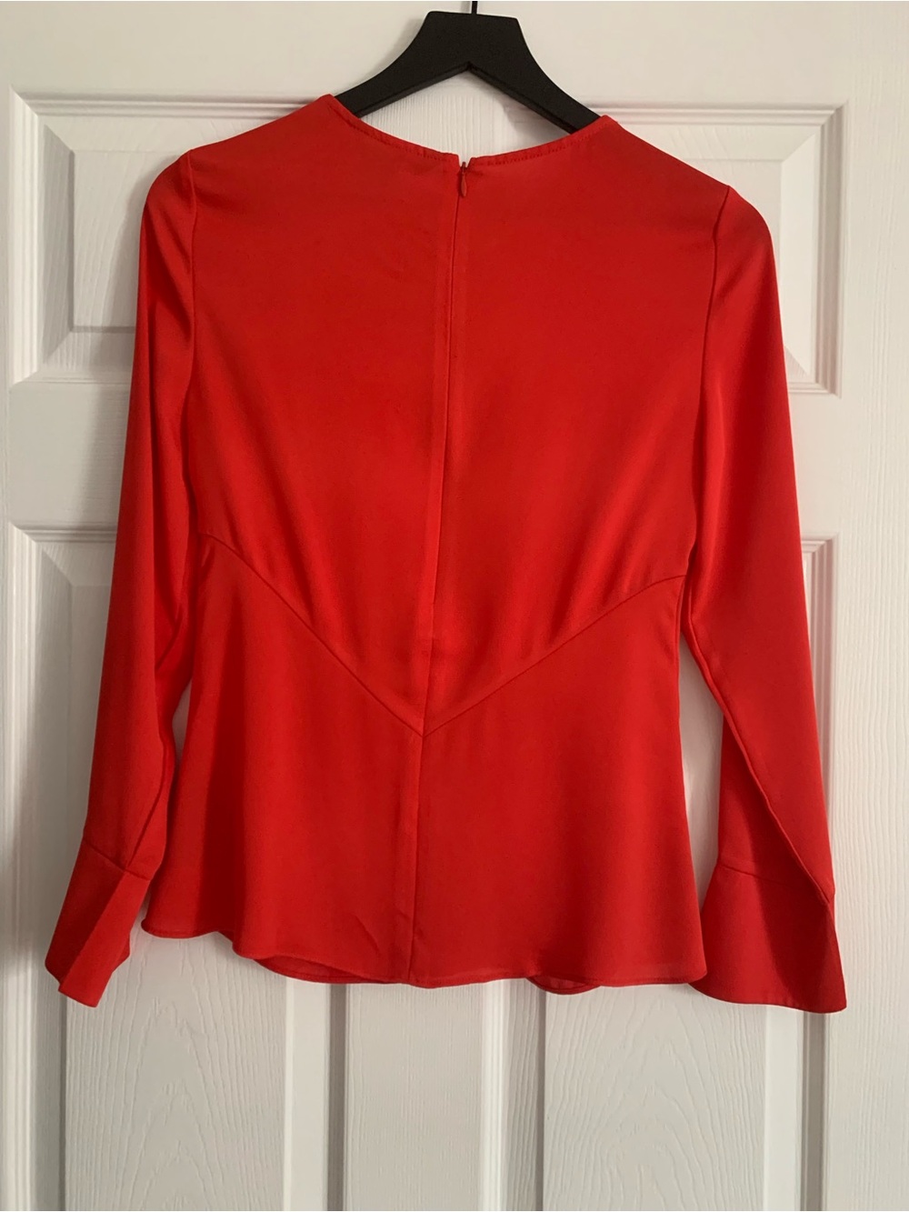 Karen Millen Red Twist-Detail Long Sleeve Blouse - Picture 2 of 7